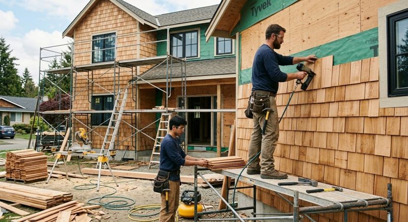 Cedar Cladding Installation in Kennebunkport, ME