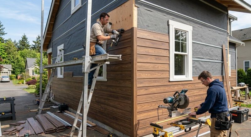Faux Wood Siding Installation in Wells, ME