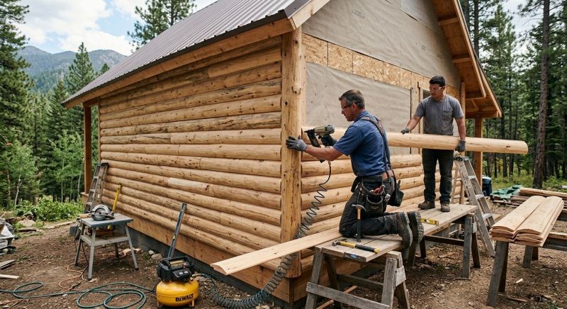 Log Siding Installation in Buxton, ME
