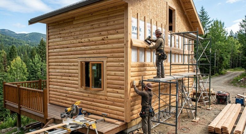 Log Siding Installation in Kennebunk, ME