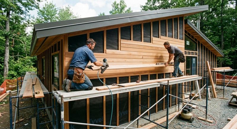 Wood Cladding Installation in Wells, ME